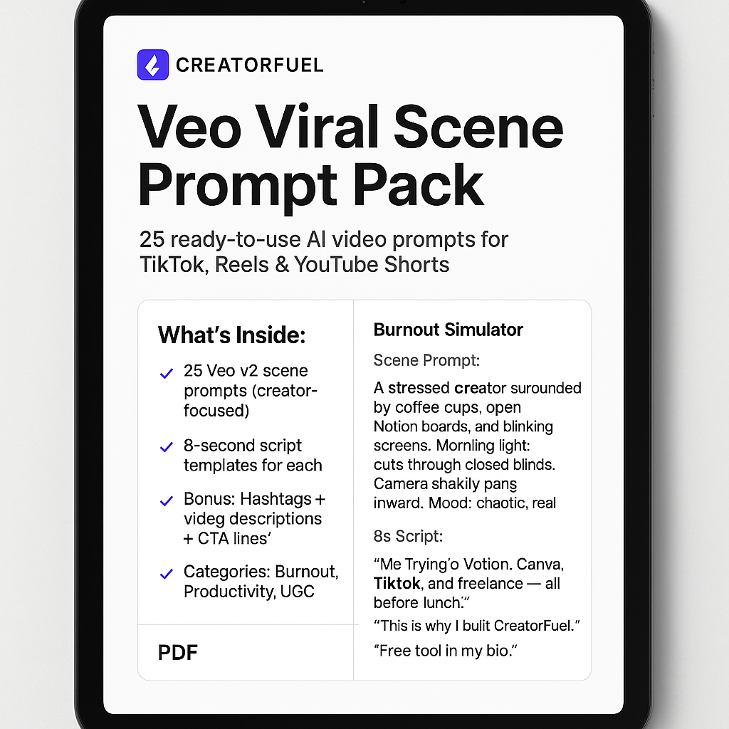 🎥 Veo Viral Scene Prompt Pack